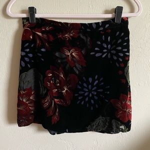 Band of gypsies velvet floral mini skirt xs